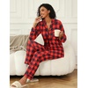 Ekouaer Womens Pajamas Set Button Down Long Sleeve Top & Pants Lounge Sets | Soft Sleepwear, Classic notch collar, ideal for Home relaxation, Wedding, Party, Daily Wear & Breastfeeding(B_red Plaid)