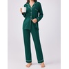 Ekouaer Womens Pajamas Set Button Down Long Sleeve Top & Pants Lounge Sets | Soft Sleepwear, Classic notch collar, ideal for Home relaxation, Wedding, Party, Daily Wear & Breastfeeding(Blue Green)