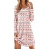 Ekouaer Womens Long Sleeve Nightgown Crewneck Sleepshirt Soft Sleep Dress | This Sleepwear Features Super Soft Skin-friendly Knit Fabric Pajama for Sleeping or Lounging Excellent Value for the Price(White Christmas Reindeer)