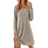 Ekouaer Womens Long Sleeve Nightgown Crewneck Sleepshirt Soft Sleep Dress | This Sleepwear Features Super Soft Skin-friendly Knit Fabric Pajama for Sleeping or Lounging Excellent Value for the Price(Khaki)