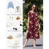 Ekouaer Cotton Nightgowns for Women Long Pleated House Dresses with Pockets | Short Sleeve Night Gowns for Adult Soft Sleep Dress for Sleeping Plus Size Lounge Dress Maxi Pajama Dress(Wine Red Flower)