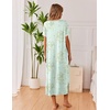 Ekouaer Long Nightgowns for Women 3 Pack Plus Size Short Sleeve House Dress | Ladies Night Gown V Neck Lounge Dress Plus Size Sleep Shirts Full Length Night Shirts Floral Moo Moos Soft Pajama Dress(Light Green Floral/Blue Floral/Purple Floral)