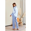 Ekouaer Pajamas For Women Silk Pjs Long Sleeve Button Down Lounge Sets | Christmas Pajamas 2 Piece Satin Sleepwear Cute Print,Fun Pjs for Sleep,Wedding,Bridal Party,Holiday(Curvy)