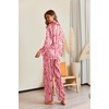 Ekouaer Pajamas For Women Silk Pjs Long Sleeve Button Down Lounge Sets | Christmas Pajamas 2 Piece Satin Sleepwear Cute Print,Fun Pjs for Sleep,Wedding,Bridal Party,Holiday(Red Zebra Print)