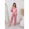 Ekouaer Pajamas For Women Silk Pjs Long Sleeve Button Down Lounge Sets | Christmas Pajamas 2 Piece Satin Sleepwear Cute Print,Fun Pjs for Sleep,Wedding,Bridal Party,Holiday(Red Zebra Print)