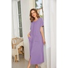 Ekouaer Women Robe Zipper Short Sleeves Full Length House Coat with Pockets | Zip Up Bathrobe, Short Sleeve, Soft and Lightweight(Purple)