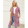 Ekouaer Women Zipper Robe Waffle Bathrobe Short House Coat with Pockets | Lightweight Robe, Short Sleeve, Waffle Material, V Neck(Bright Paisley)