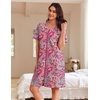 Ekouaer Women Zipper Robe Waffle Bathrobe Short House Coat with Pockets | Lightweight Robe, Short Sleeve, Waffle Material, V Neck(Bright Paisley)
