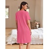 Ekouaer Women Zipper Robe Waffle Bathrobe Short House Coat with Pockets | Lightweight Robe, Short Sleeve, Waffle Material, V Neck(Hot Pink)