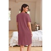 Ekouaer Women Zipper Robe Waffle Bathrobe Short House Coat with Pockets | Lightweight Robe, Short Sleeve, Waffle Material, V Neck(Mauve)