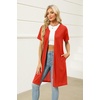 Ekouaer Women Zipper Robe Waffle Bathrobe Short House Coat with Pockets | Lightweight Robe, Short Sleeve, Waffle Material, V Neck(Red)