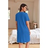 Ekouaer Women Zipper Robe Waffle Bathrobe Short House Coat with Pockets | Lightweight Robe, Short Sleeve, Waffle Material, V Neck(Royal Blue)
