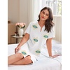 Ekouaer Women Zipper Robe Waffle Bathrobe Short House Coat with Pockets | Lightweight Robe, Short Sleeve, Waffle Material, V Neck(Sun Eye Print)