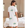 Ekouaer Women Zipper Robe Waffle Bathrobe Short House Coat with Pockets | Lightweight Robe, Short Sleeve, Waffle Material, V Neck(Sun Eye Print)