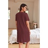 Ekouaer Women Zipper Robe Waffle Bathrobe Short House Coat with Pockets | Lightweight Robe, Short Sleeve, Waffle Material, V Neck(Wine Red)