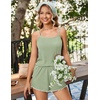 Ekouaer Womens Cami Pajama Sets 2 Piece Ribbed Knit PJs | Sleeveless Soft loungewear, great choice for weddings, bridal parties, honeymoons and any romantic occasions(Light Green)
