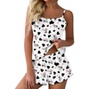 Ekouaer Womens Cami Pajama Sets 2 Piece Ribbed Knit PJs | Sleeveless Soft loungewear, great choice for weddings, bridal parties, honeymoons and any romantic occasions(Cow)