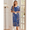 Ekouaer Robes For Women Zipper Bathrobe Short Sleeve Duster With Pockets | Zipper Front House Coat, Lightweight Sleepwear, Plus Size Loungewear, Ladies Nightgown for Mother, Postoperative Gown, Sleep(A-leaf Print)