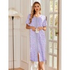 Ekouaer Robes For Women Zipper Bathrobe Short Sleeve Duster With Pockets | Zipper Front House Coat, Lightweight Sleepwear, Plus Size Loungewear, Ladies Nightgown for Mother, Postoperative Gown, Sleep(Pat12)