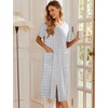 Ekouaer Robes For Women Zipper Bathrobe Short Sleeve Duster With Pockets | Zipper Front House Coat, Lightweight Sleepwear, Plus Size Loungewear, Ladies Nightgown for Mother, Postoperative Gown, Sleep(A-white)