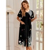 Ekouaer Robes For Women Zipper Bathrobe Short Sleeve Duster With Pockets | Zipper Front House Coat, Lightweight Sleepwear, Plus Size Loungewear, Ladies Nightgown for Mother, Postoperative Gown, Sleep(Black Butterfly Gradient)
