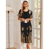 Ekouaer Robes For Women Zipper Bathrobe Short Sleeve Duster With Pockets | Zipper Front House Coat, Lightweight Sleepwear, Plus Size Loungewear, Ladies Nightgown for Mother, Postoperative Gown, Sleep(Pat11)