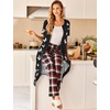 Ekouaer Robes For Women Zipper Bathrobe Short Sleeve Duster With Pockets | Zipper Front House Coat, Lightweight Sleepwear, Plus Size Loungewear, Ladies Nightgown for Mother, Postoperative Gown, Sleep(Pat9)
