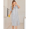 Ekouaer Robes For Women Zipper Bathrobe Short Sleeve Duster With Pockets | Zipper Front House Coat, Lightweight Sleepwear, Plus Size Loungewear, Ladies Nightgown for Mother, Postoperative Gown, Sleep(A-white)