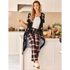 Ekouaer Robes For Women Zipper Bathrobe Short Sleeve Duster With Pockets | Zipper Front House Coat, Lightweight Sleepwear, Plus Size Loungewear, Ladies Nightgown for Mother, Postoperative Gown, Sleep(Black Sakura)