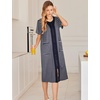 Ekouaer Robes For Women Zipper Bathrobe Short Sleeve Duster With Pockets | Zipper Front House Coat, Lightweight Sleepwear, Plus Size Loungewear, Ladies Nightgown for Mother, Postoperative Gown, Sleep(Navy Blue)