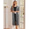 Ekouaer Robes For Women Zipper Bathrobe Short Sleeve Duster With Pockets | Zipper Front House Coat, Lightweight Sleepwear, Plus Size Loungewear, Ladies Nightgown for Mother, Postoperative Gown, Sleep(Black)
