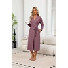 Ekouaer Robes for Women Lightweight Long Bathrobe Soft Knit Bath Robe S-2XL | Soft Knit Bath Robe, Inner Tie and Fixed Outer Belt, Great for Bathing, Lounging, Sleeping(Wine Red)