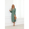 Ekouaer Robes for Women Lightweight Long Bathrobe Soft Knit Bath Robe S-2XL | Soft Knit Bath Robe, Inner Tie and Fixed Outer Belt, Great for Bathing, Lounging, Sleeping(Bright Green)