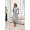 Ekouaer Robes for Women Lightweight Long Bathrobe Soft Knit Bath Robe S-2XL | Soft Knit Bath Robe, Inner Tie and Fixed Outer Belt, Great for Bathing, Lounging, Sleeping(Light Grey)
