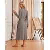 Ekouaer Robes for Women Long Knit Bathrobe Soft Lightweight Kimono Robes | Womens Long Robes, Soft Long Sleeve BathRobes with Pockets, Ladies Mid Calf Length Casual Sleepwear with Inner Tie Outer Belt(Light Brown)