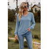 Ekouaer Women’s 2 Piece Long Sleeve Lounge Set Ribbed Knit Pajamas Set | Ribbed Knit Fabric, Soft Lounge Sets, Fall Sleepwear, Airport Outfits, Jogger Pants With Pockets, Matching Track Suits(Light Blue)