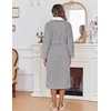 Ekouaer Women’s Robe Long Winter Plush Jacquard Bathrobe with Pockets S-XXL | Jacquard fabric, Color block, Shawl collar, Long length, Plush, Fuzzy, Fluffy, Fleece, Thick Sleepwear, Winter Lounge wear(Light Grey)