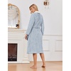 Ekouaer Women’s Robe Long Winter Plush Jacquard Bathrobe with Pockets S-XXL | Jacquard fabric, Color block, Shawl collar, Long length, Plush, Fuzzy, Fluffy, Fleece, Thick Sleepwear, Winter Lounge wear(Light Blue)