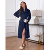 Ekouaer Women’s Robe Long Winter Plush Jacquard Bathrobe with Pockets S-XXL | Jacquard fabric, Color block, Shawl collar, Long length, Plush, Fuzzy, Fluffy, Fleece, Thick Sleepwear, Winter Lounge wear(Blue Purple)