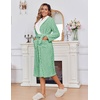 Ekouaer Women’s Robe Long Winter Plush Jacquard Bathrobe with Pockets S-XXL | Jacquard fabric, Color block, Shawl collar, Long length, Plush, Fuzzy, Fluffy, Fleece, Thick Sleepwear, Winter Lounge wear(Grey Green)