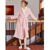 Ekouaer Women’s Robe Long Winter Plush Jacquard Bathrobe with Pockets S-XXL | Jacquard fabric, Color block, Shawl collar, Long length, Plush, Fuzzy, Fluffy, Fleece, Thick Sleepwear, Winter Lounge wear(C Pink)