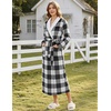 Ekouaer Women’s Robe Long Winter Plush Jacquard Bathrobe with Pockets S-XXL | Jacquard fabric, Color block, Shawl collar, Long length, Plush, Fuzzy, Fluffy, Fleece, Thick Sleepwear, Winter Lounge wear(White Black Plaid)