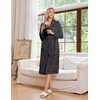 Ekouaer Women’s Robe Long Winter Plush Jacquard Bathrobe with Pockets S-XXL | Jacquard fabric, Color block, Shawl collar, Long length, Plush, Fuzzy, Fluffy, Fleece, Thick Sleepwear, Winter Lounge wear(Dark Grey)