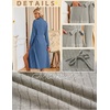 Ekouaer Womens Robes Long Bathrobe Ribbed Knit Kimono Robe Soft Sleepwear | Lightweight Robes with Pockets, Casual Ladies Loungewear, Long Sleeves, Mid-calf Length(Blue)