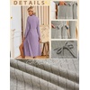 Ekouaer Womens Robes Long Bathrobe Ribbed Knit Kimono Robe Soft Sleepwear | Lightweight Robes with Pockets, Casual Ladies Loungewear, Long Sleeves, Mid-calf Length(Purple)