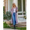Ekouaer Womens Robes Long Bathrobe Ribbed Knit Kimono Robe Soft Sleepwear | Lightweight Robes with Pockets, Casual Ladies Loungewear, Long Sleeves, Mid-calf Length(Purple)