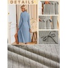 Ekouaer Womens Robes Long Bathrobe Ribbed Knit Kimono Robe Soft Sleepwear | Lightweight Robes with Pockets, Casual Ladies Loungewear, Long Sleeves, Mid-calf Length(Light Blue)
