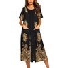 Ekouaer Robes For Women Zipper Bathrobe Short Sleeve Duster With Pockets | Zipper Front House Coat, Lightweight Sleepwear, Plus Size Loungewear, Ladies Nightgown for Mother, Postoperative Gown, Sleep(Pat11)
