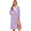 Ekouaer Women’s Robe Long Winter Plush Jacquard Bathrobe with Pockets S-XXL | Jacquard fabric, Color block, Shawl collar, Long length, Plush, Fuzzy, Fluffy, Fleece, Thick Sleepwear, Winter Lounge wear(Light Purple)