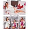 Ekouaer Women’s Satin Robe Kimono Bathrobe Short Ruffle Sleeve Silk Robes | Silky Soft Robes, Summer Lightweight Bath Robe, Ruffle 3/4 Sleeve Sleepwear, Short Bride Robe, Bridal Robe, Bridesmaid Robes(01white)